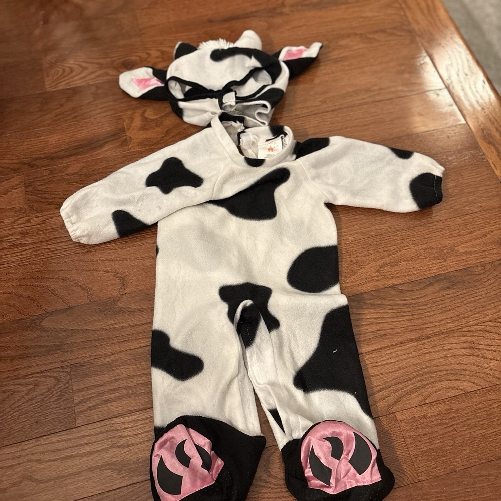 Rubie's Baby Cow Halloween Costume Unisex Size 6-12 Mos 2 Pc Dress Up EUC